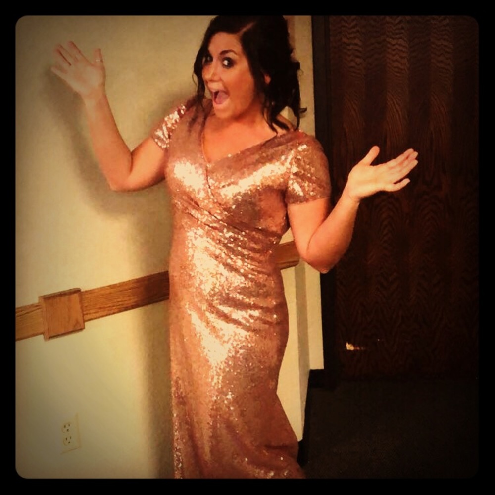 Sequence rose gold dress from Bella bridal